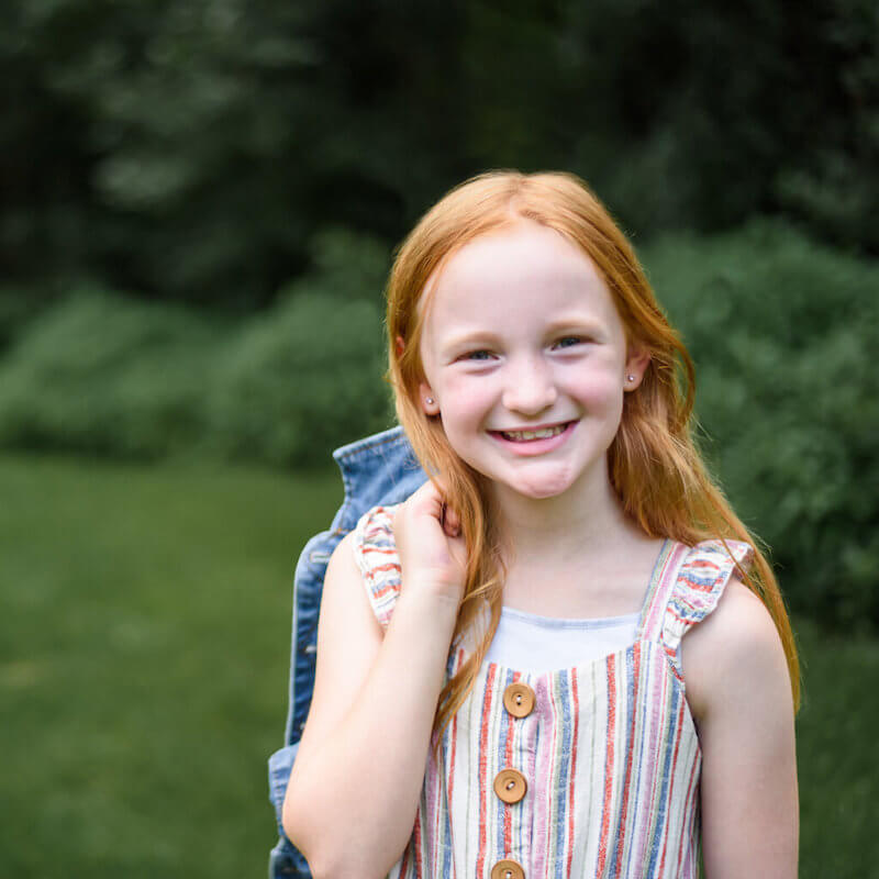 girl with braces smiling