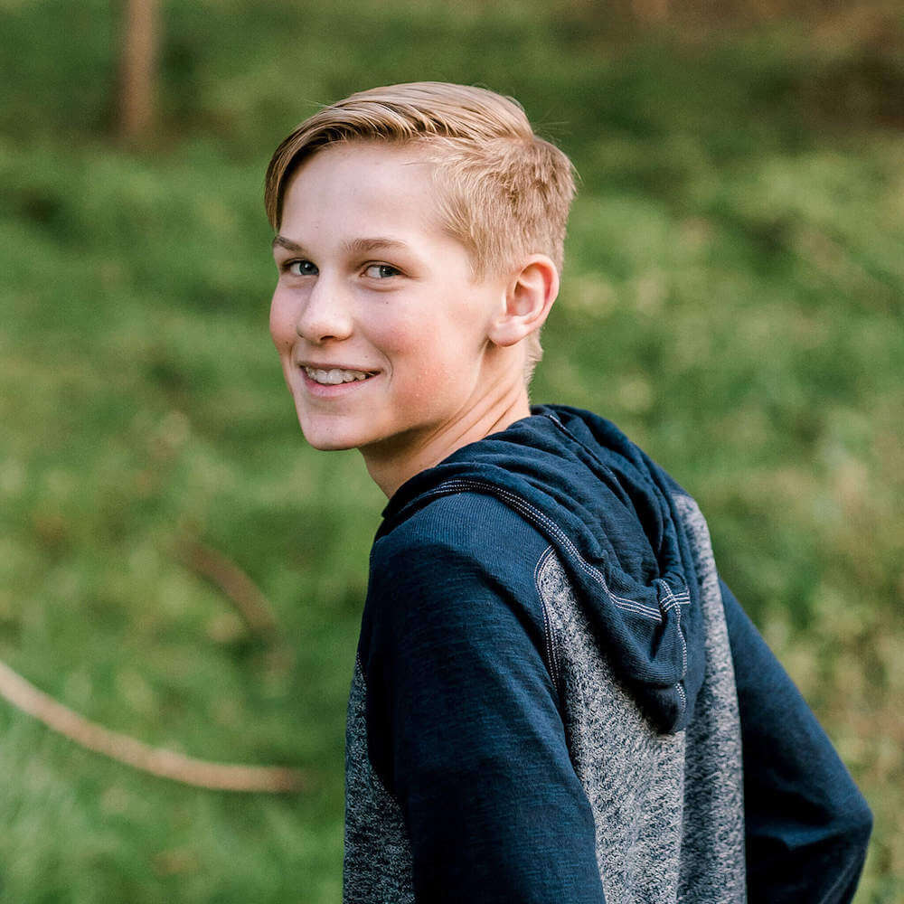 teen boy smiling